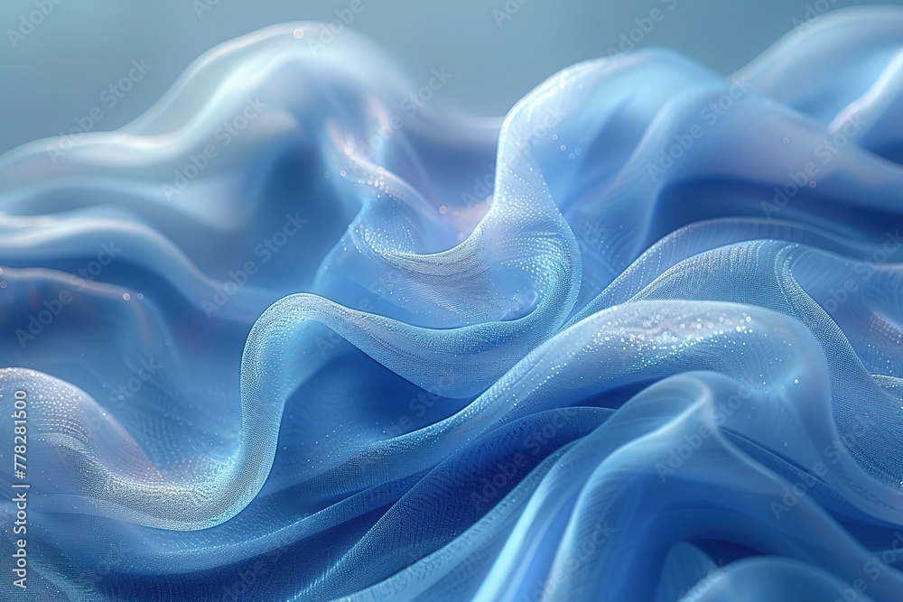 Obraz premium Blue background with blur waves and white lines