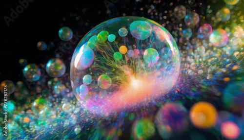 泡宇宙論による宇宙誕生をイメージした抽象的イラスト © takayuki_n82