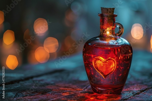 love potion magic in a bottle with copy space area