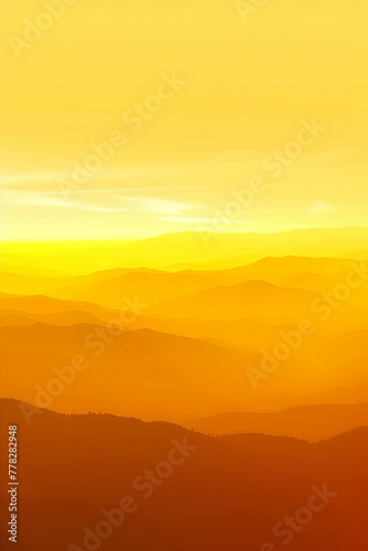 Gradient yellow hue sunrise glow landscape atmosphere phone wallpaper background © 성환 이