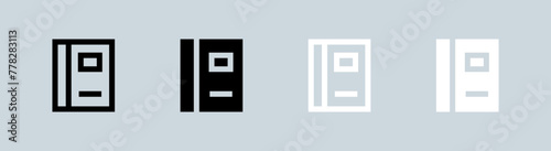 Book icon set in black and white. Education signs vector illustration.