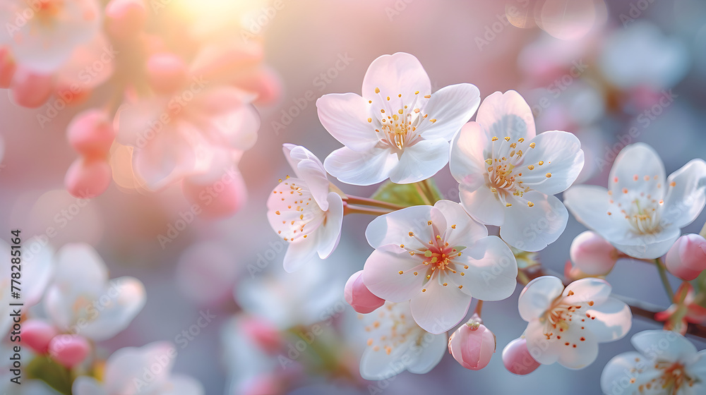  Beautiful Spring Natural Background with Cherry Blossoms