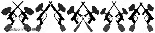vector set paintball marker gun icon team logo vector illustration