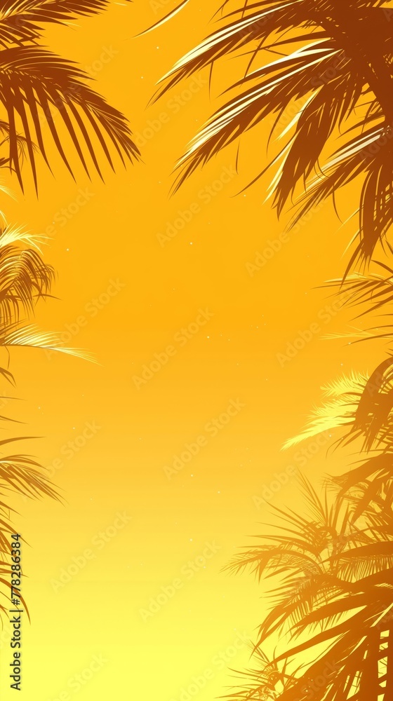 Beach party invitation clipart with a palm tree border
