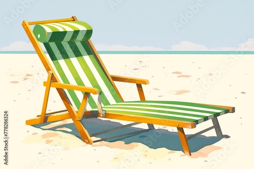 Beach chair clipart with adjustable reclining positions