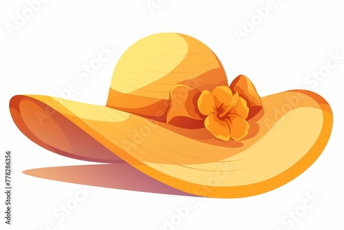 Beach hat clipart with a wide brim
