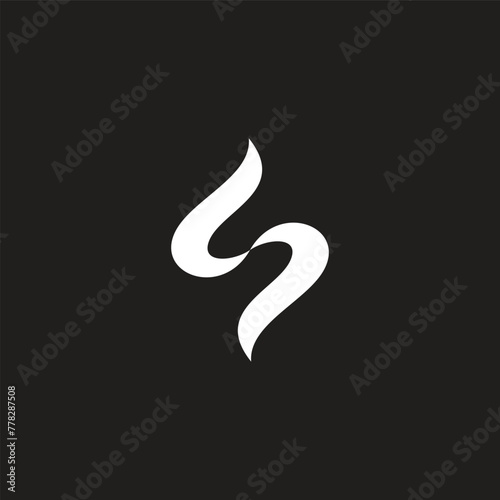 letter s curves motion smoke logo vector
