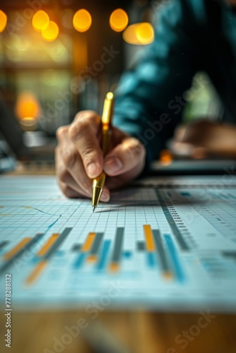 Project manager monitors milestone progress with virtual chart, ensuring timely completion in line with business management system.