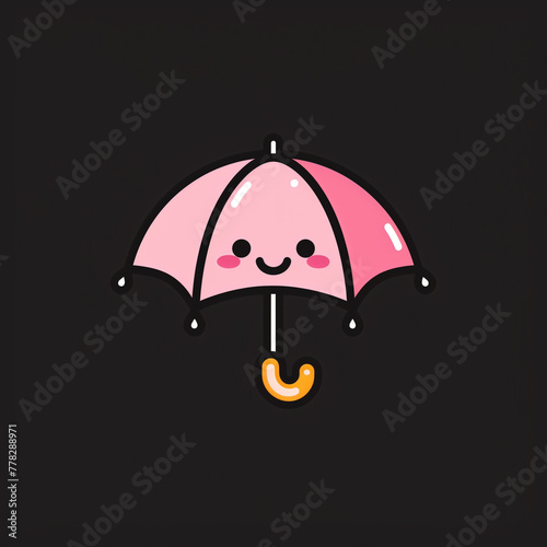 Cute Adorable Cartoon Umbrella Logo icon