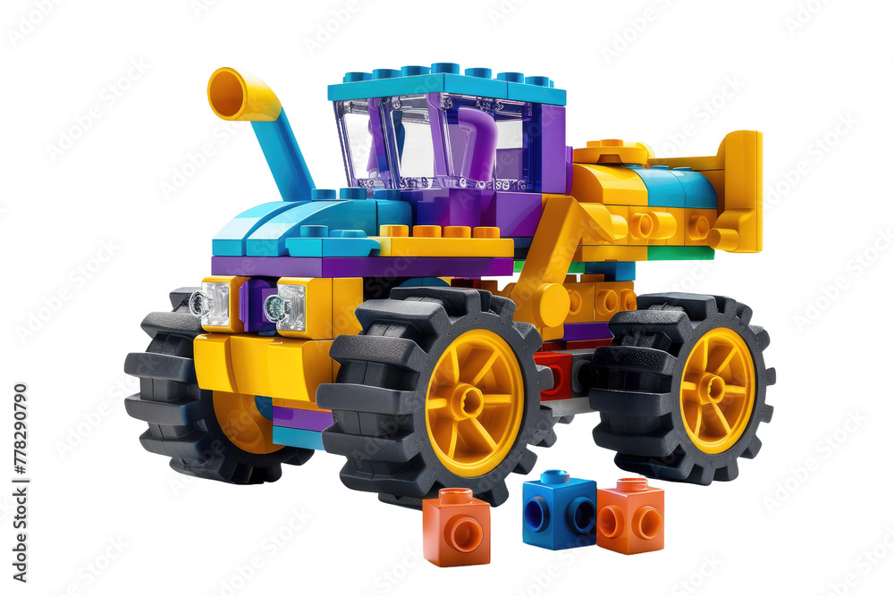Naklejka premium Lego Toy Truck Adventure. White or PNG Transparent Background.
