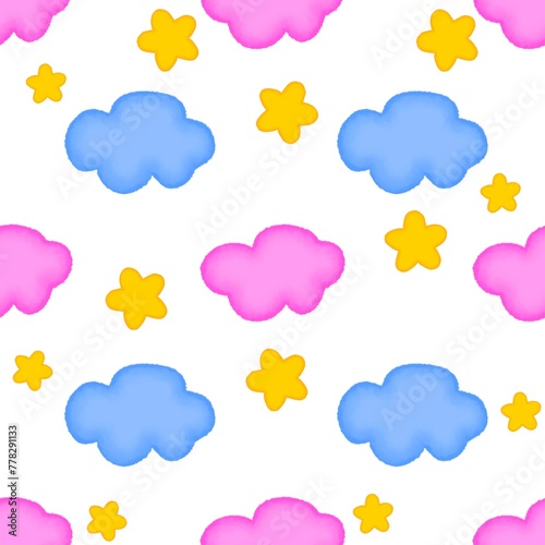 seamless pattern clouds for background, clothes, wallpaper
