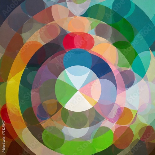 Background where multiple colorful circles intersect