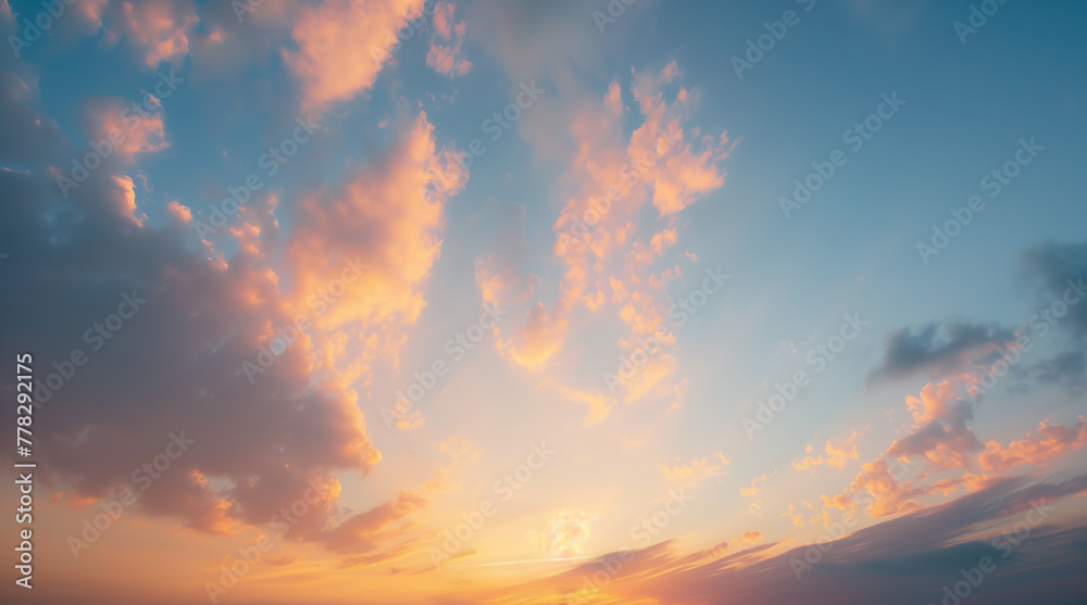 sunset sky background,created with Generative AI tecnology.