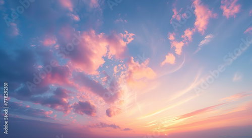 sunset sky background,created with Generative AI tecnology. © henvryfo