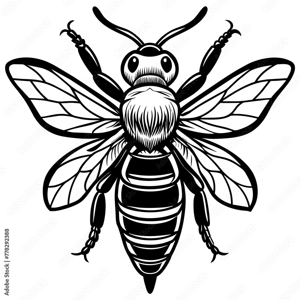 Asian giant hornet bee vector illustration.
Asian giant hornet bee vector illustration.