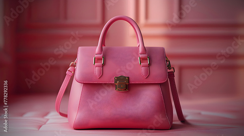 Beautiful Trendy Smooth Youth Women's Handbag in Gentle Pink