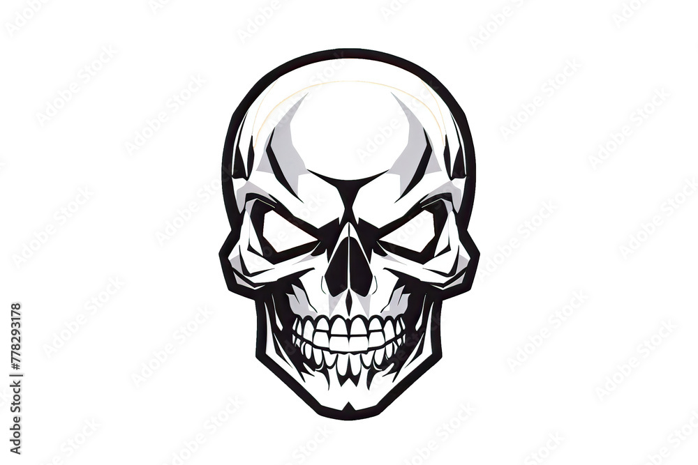 skull face on transparent background, created by ai generated