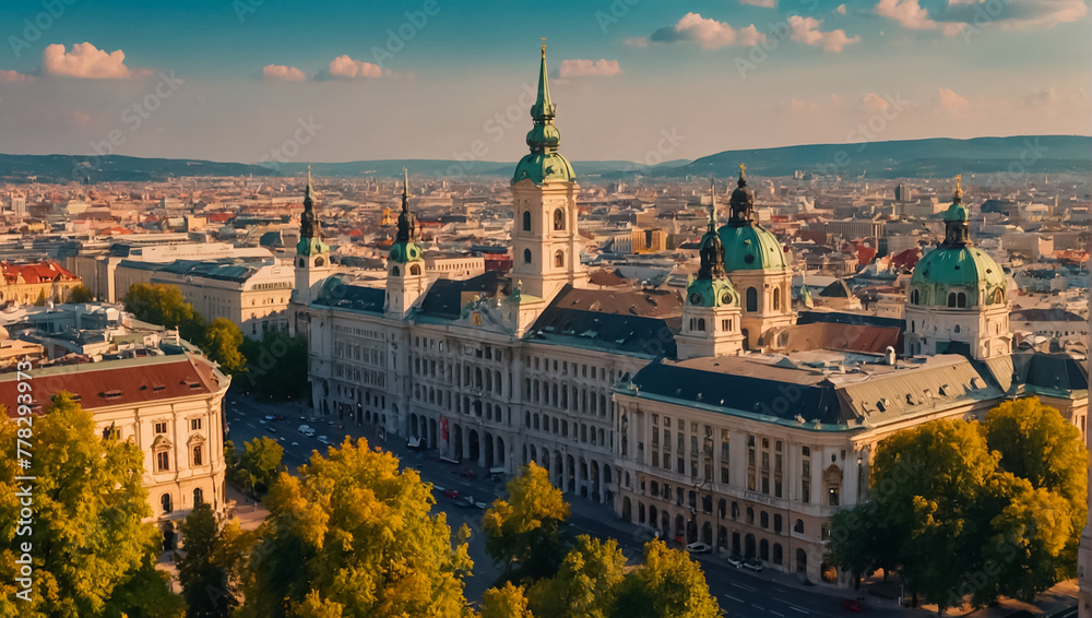 Beautiful view of Vienna Austria,  architecture