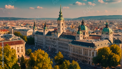 Beautiful view of Vienna Austria, architecture