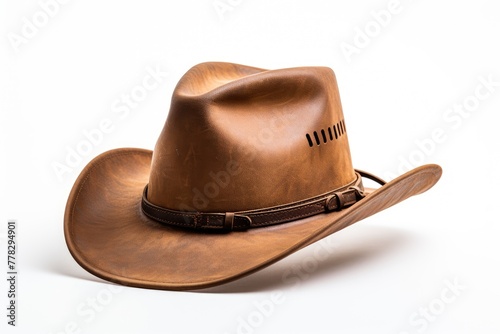 Lone Cowboys Signature Brown Hat. White or PNG Transparent Background..