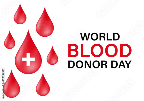 Blood Drop. Blood Donation Concept. World Blood Donor Day. Vector Illustration. 