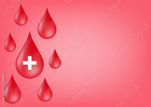 Blood Drop. Blood Donation Concept. World Blood Donor Day. Vector Illustration. 