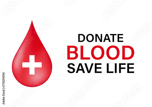 Blood Drop. Blood Donation Concept. World Blood Donor Day. Vector Illustration. 