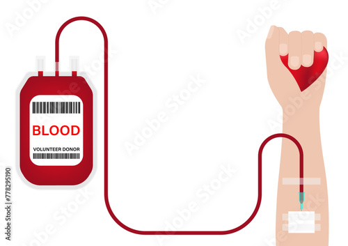 Blood Donation Concept. World Blood Donor Day. Vector Illustration. 