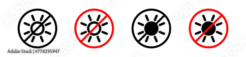 No sun brightness or sun beam ray available in sky icon. sun not visible so light heat is not coming symbol.