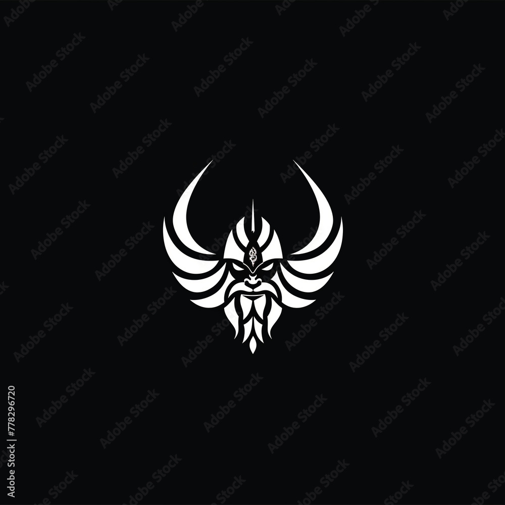 White Viking Warrior Helmet Logo White Viking Warrior Helmet Logo