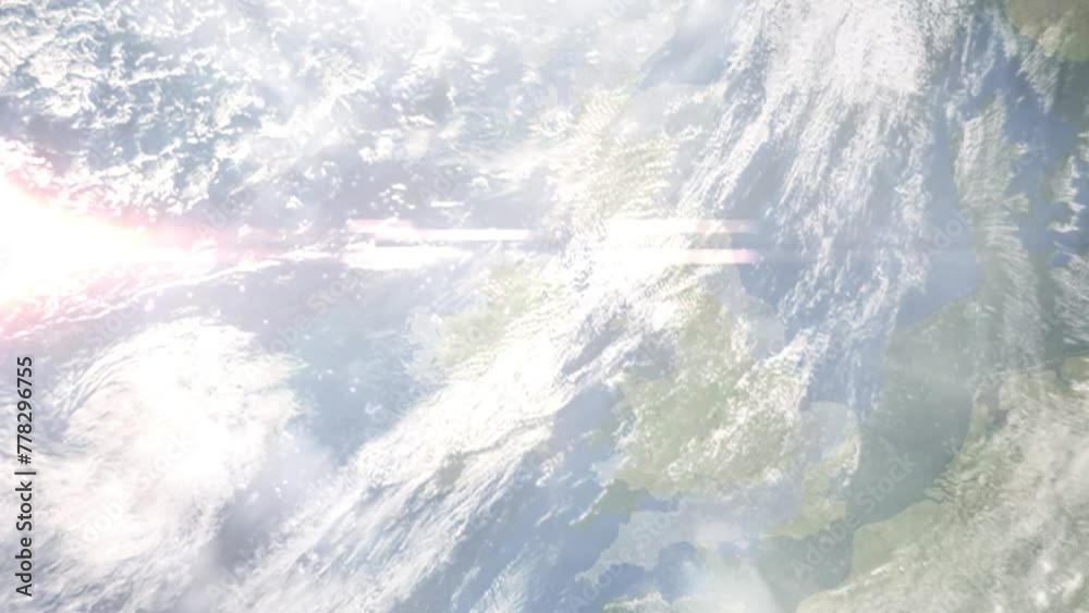 Zoom in from space and focus on Craigavon, UK. 3D Animation. Background for travel intro. Elements of this image furnished by NASA Zoom in from space and focus on Craigavon, UK. 3D Animation. Background for travel intro. Elements of this image furnished by NASA