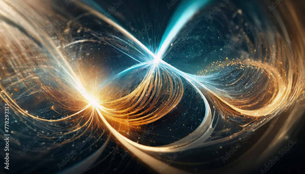 Naklejka premium 量子力学的エネルギーの波をイメージした抽象的なイラスト
