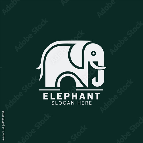 Flat minimalist elegant and modern elephant vector vector logo design