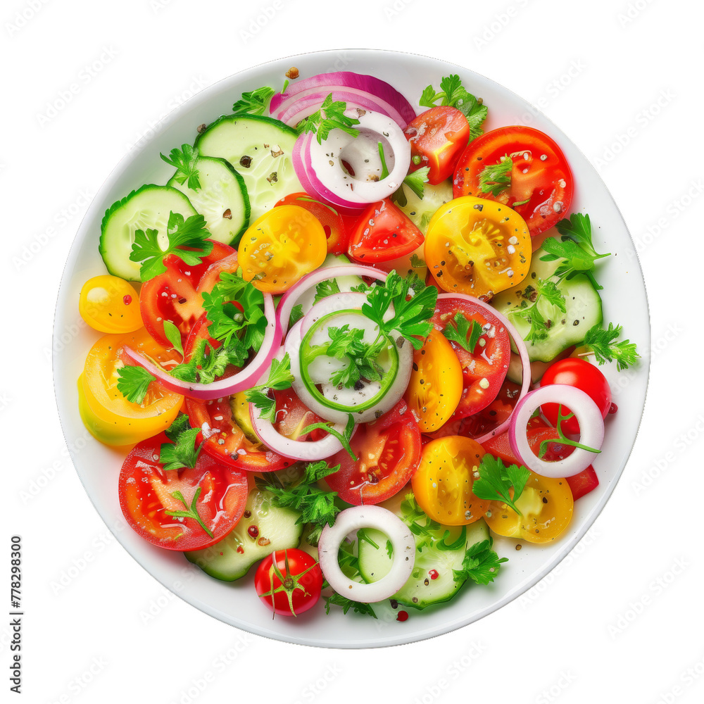 salad vegetables with radish, onion, daicon, cucumber, pepper, tomato isolated on trasparent background salad vegetables with radish, onion, daicon, cucumber, pepper, tomato isolated on trasparent background