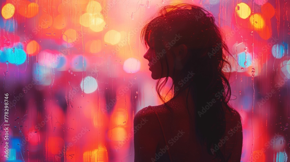 Neon Bokeh Silhouette Neon Bokeh Silhouette