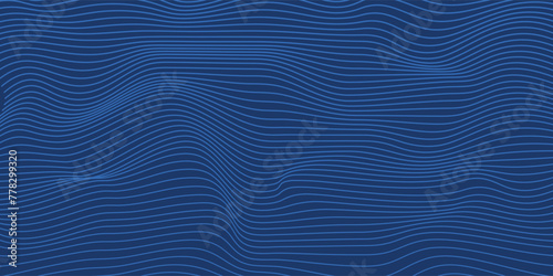 Abstract blue background with glowing wave. Shiny blue moving lines design element