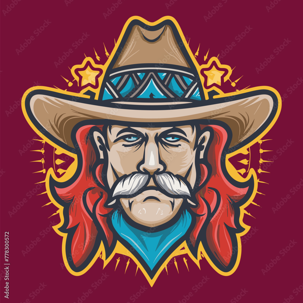 cowboy retro shirt design template cowboy retro shirt design template