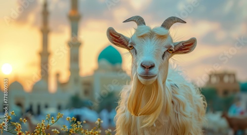 Goat with Eid Background generated with Ai Tools