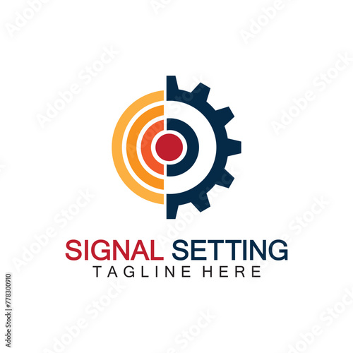 Free Download signal setting logo with gear and signal composition, logo for setting Connection, Signal, Internet, Telephone, Radio, Computer, Wifi, Communication, Antenna. - GFXLoad