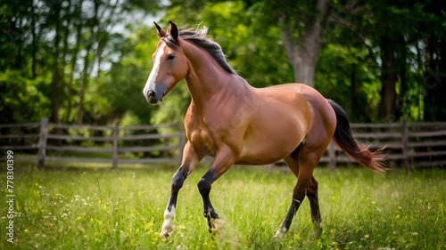 Vibrant Equine Elegance in Pastoral Splendor. Concept Equine Photography  Beautiful Horses  Stunning Landscapes  Elegant Poses  Vibrant Colors