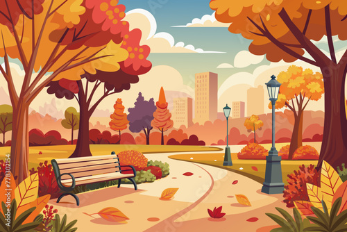 autumn foliage in a park 