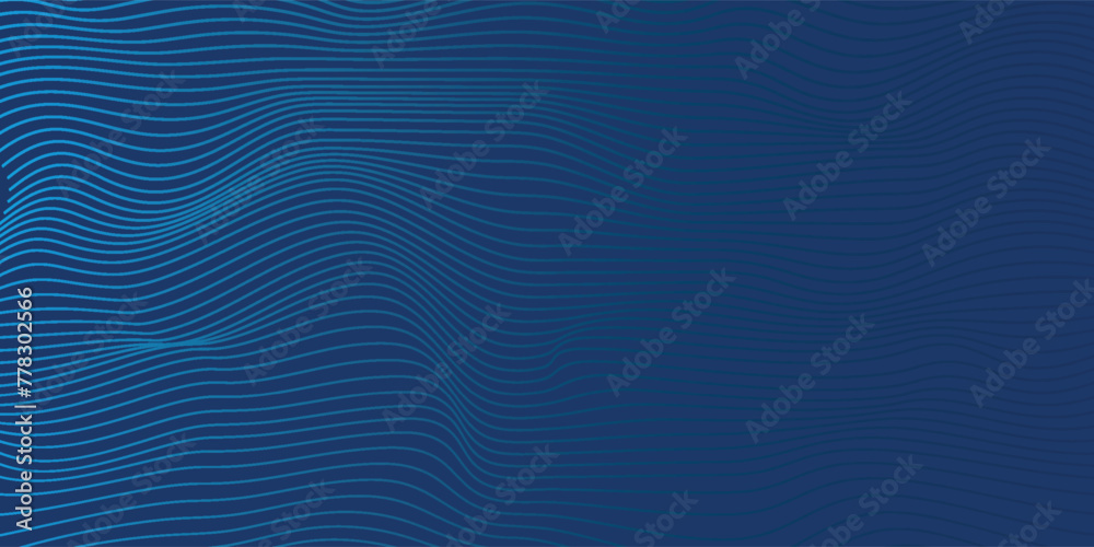 Abstract blue background with glowing wave. Shiny blue moving lines design element