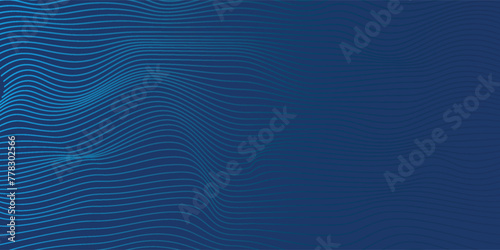 Abstract blue background with glowing wave. Shiny blue moving lines design element