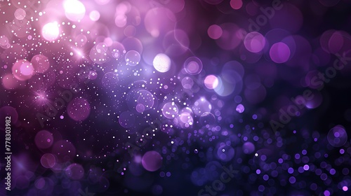 Vibrant Glowing Bokeh Circles in Pink and Purple Christmas Lights Illustration