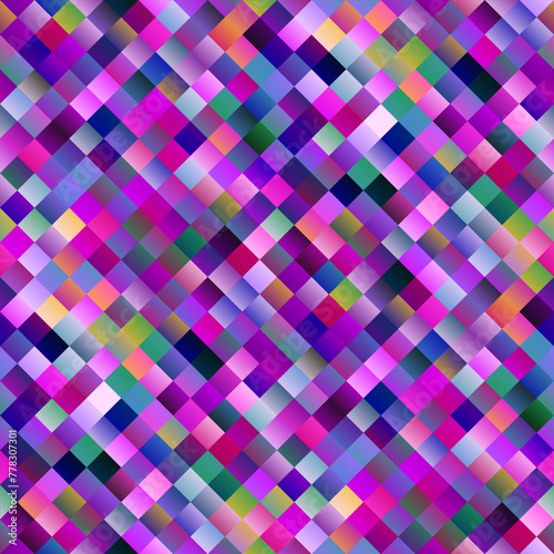 Seamless diagonal square pattern background - colorful abstract vector illustration