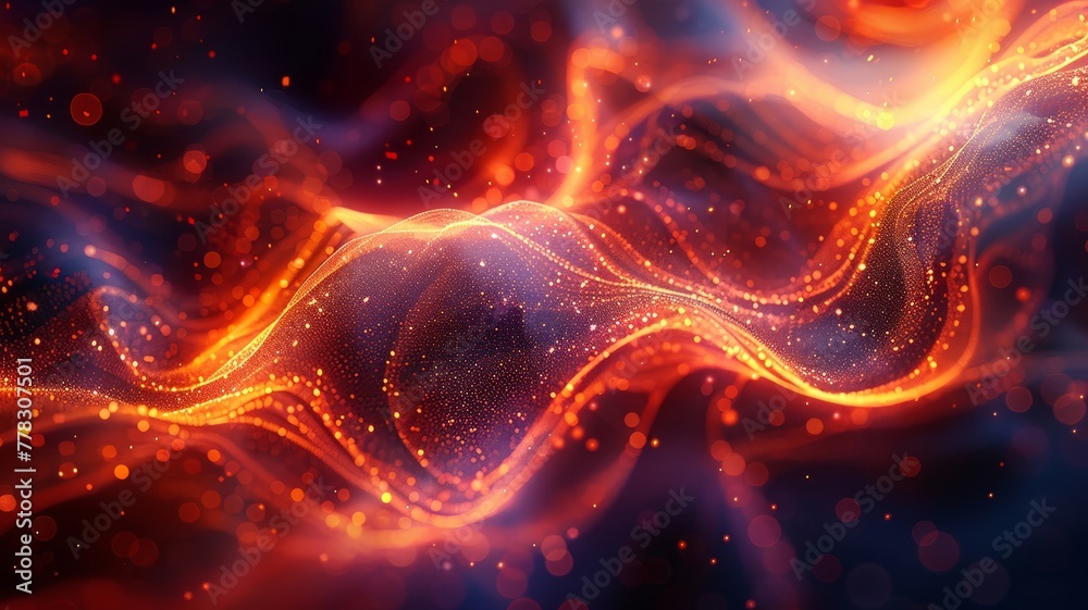 Fiery threads woven into a network of glowing intrigue Fiery threads woven into a network of glowing intrigue