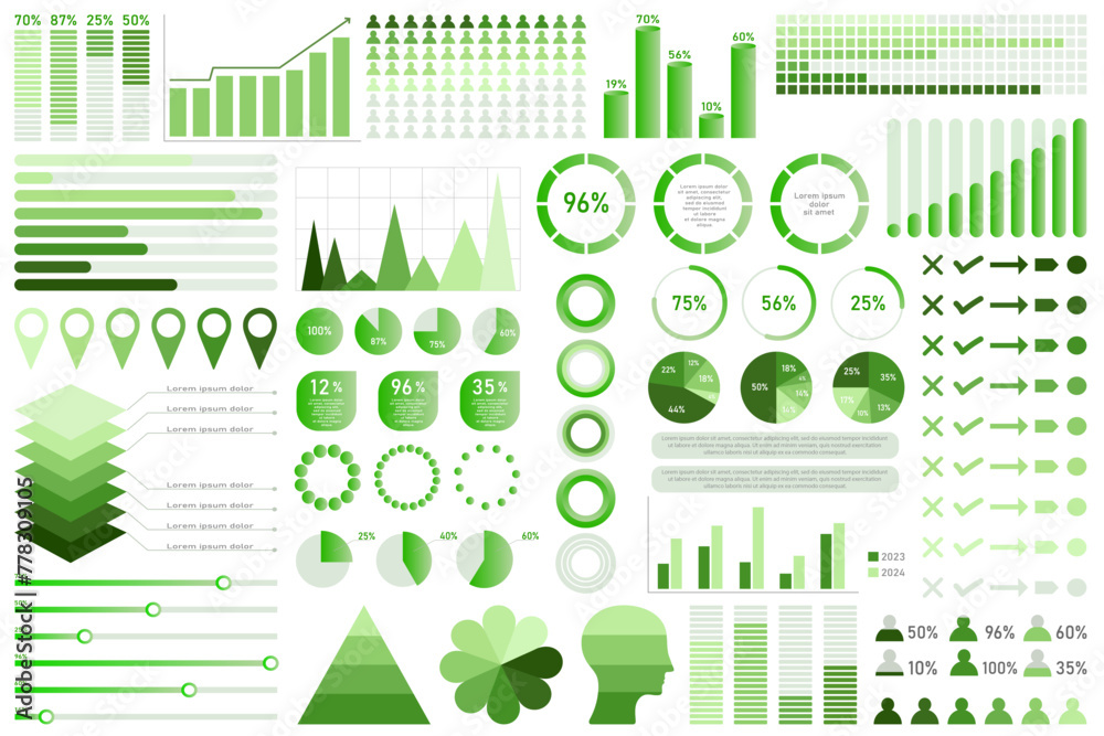 Set of infographic elements data visualization vector design template. Collection for any industry from business or marketing, economy, presentations. 10 EPS Set of infographic elements data visualization vector design template. Collection for any industry from business or marketing, economy, presentations. 10 EPS