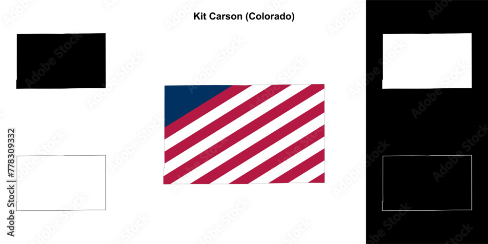 Kit Carson County (Colorado) outline map set