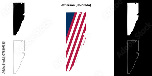 Jefferson County (Colorado) outline map set