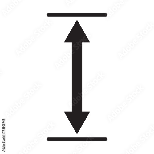 adjustable height icon set. adjust length vector symbol. size adjustment arrow sign.